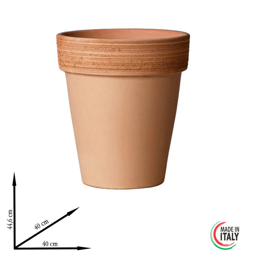 Vaso alto graffiato d31cm terracotta vulcano - FloralGarden